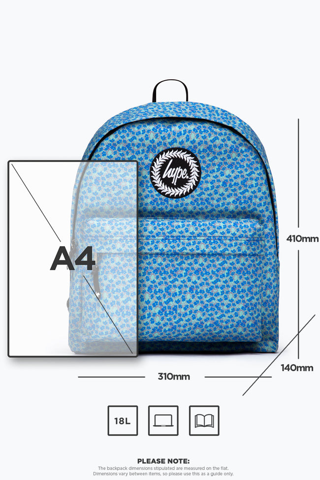 HYPE BLUE & GREEN DITSY FLORAL BACKPACK