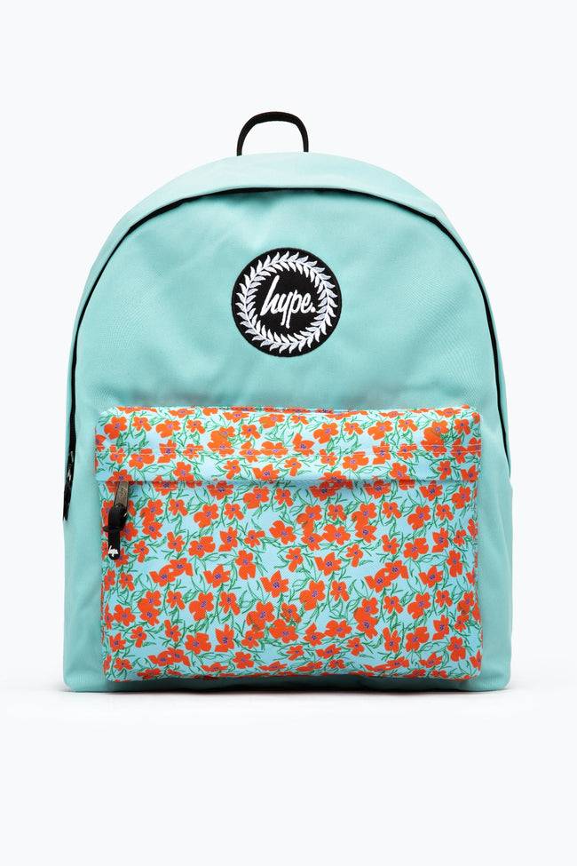 HYPE BABY BLUE & ORANGE DITSY FLORAL BACKPACK