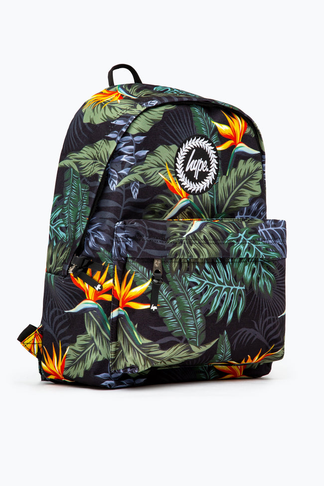 HYPE KHAKI & YELLOW TROPICAL BACKPACK