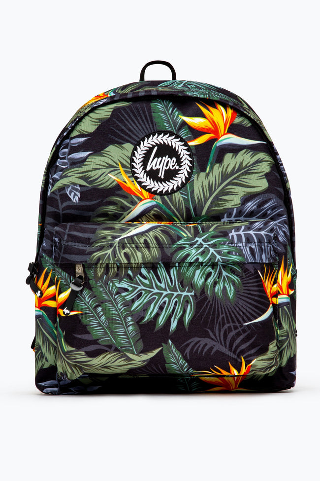 HYPE KHAKI & YELLOW TROPICAL BACKPACK