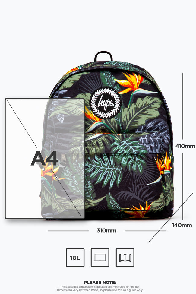 HYPE KHAKI & YELLOW TROPICAL BACKPACK