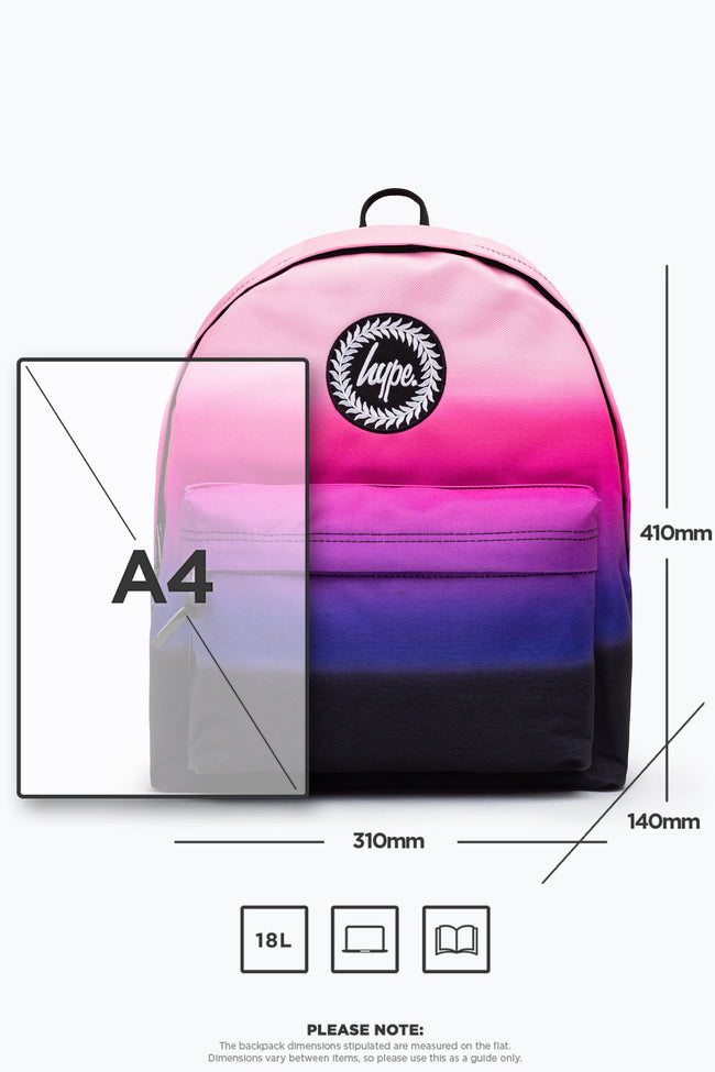 HYPE BLACK PINK & PURPLE GRADIENT BACKPACK