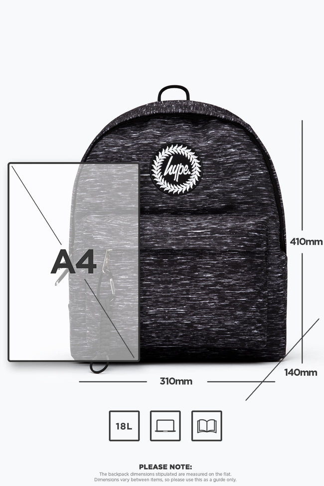 HYPE BLACK SPACE DYE MARL BACKPACK