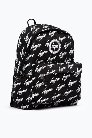 HYPE BLACK & WHITE SCRIBBLE LOGO BACKPACK