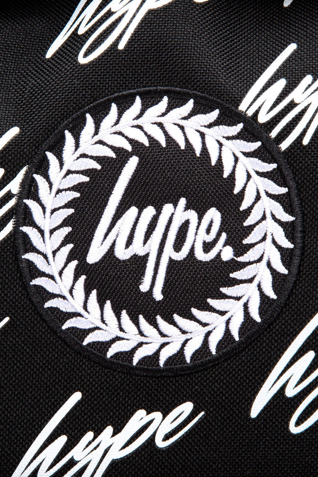 HYPE BLACK & WHITE SCRIBBLE LOGO BACKPACK