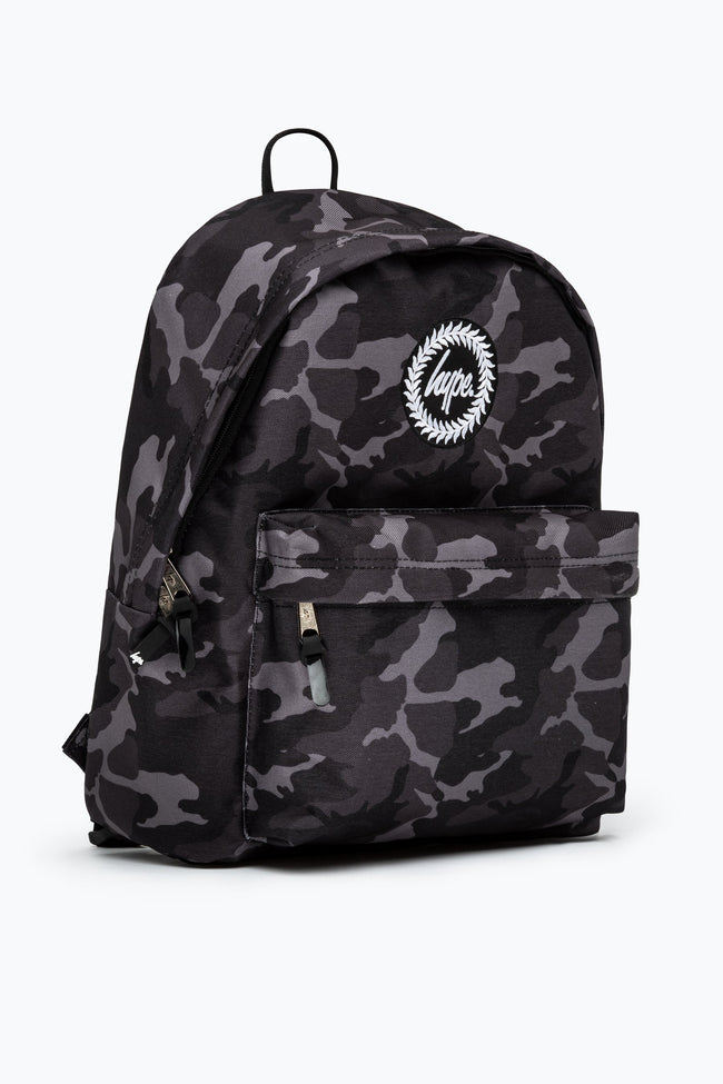 HYPE BLACK & GREY MONO CAMO BACKPACK