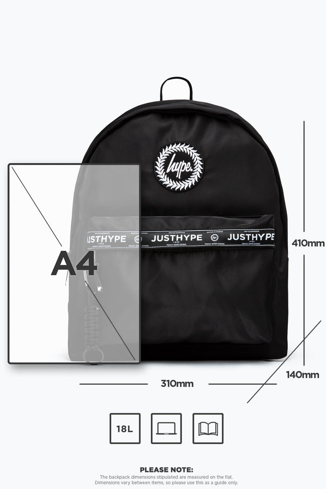 HYPE BLACK BRANDED BACKPACK