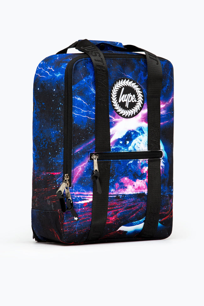 HYPE BLUE & PURPLE GALAXY SPACE BOXY BACKPACK