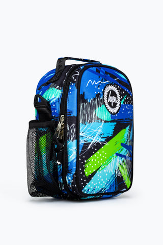 HYPE BLUE & GREEN GEO SCRIBBLE MAXI LUNCHBOX