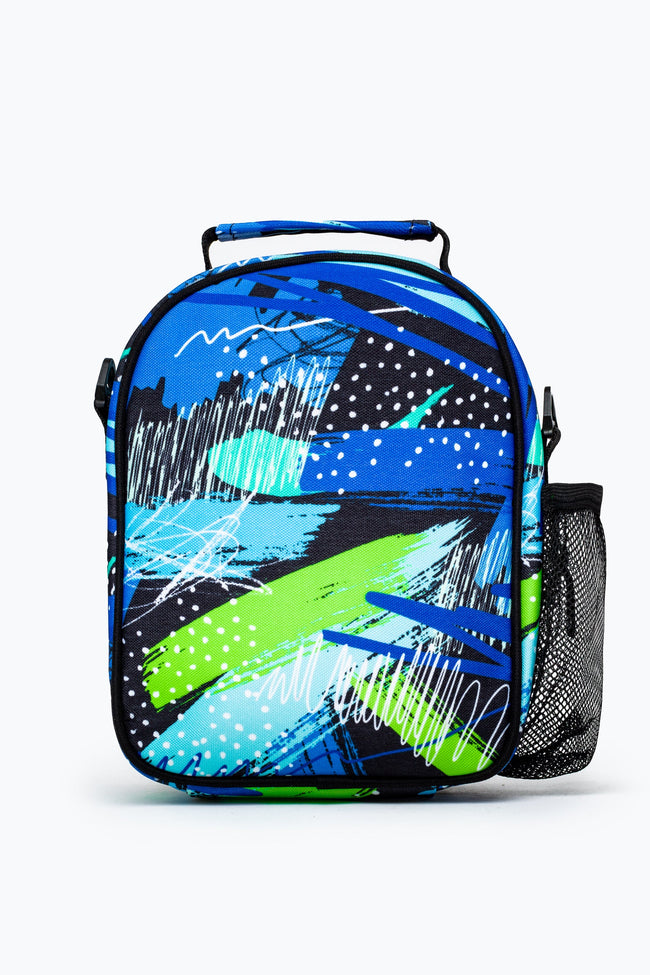 HYPE BLUE & GREEN GEO SCRIBBLE MAXI LUNCHBOX