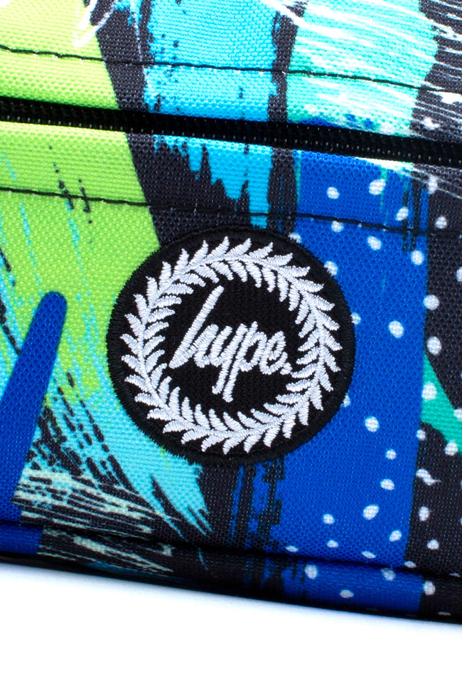 HYPE BLUE & GREEN GEO SCRIBBLE MAXI PENCIL CASE