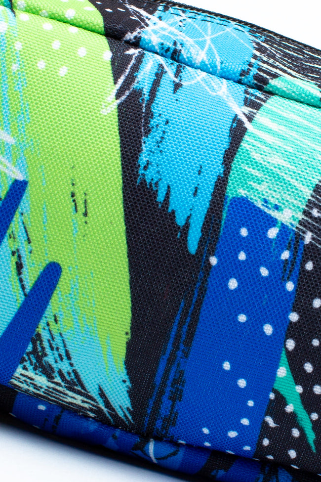 HYPE BLUE & GREEN GEO SCRIBBLE MAXI PENCIL CASE