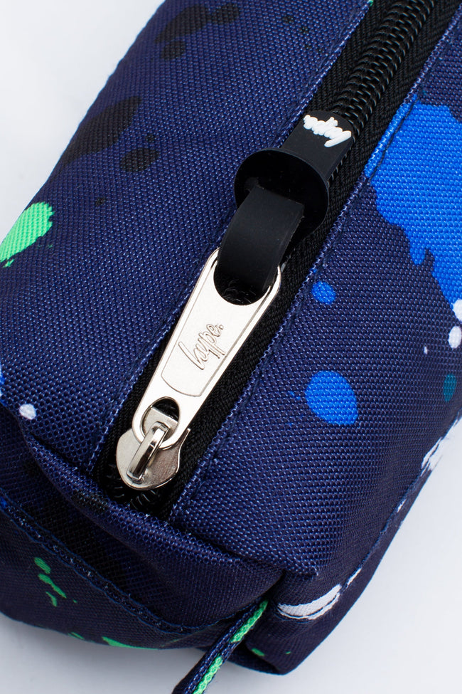 HYPE BLUE GREEN WHITE LARGE SPLAT PENCIL CASE