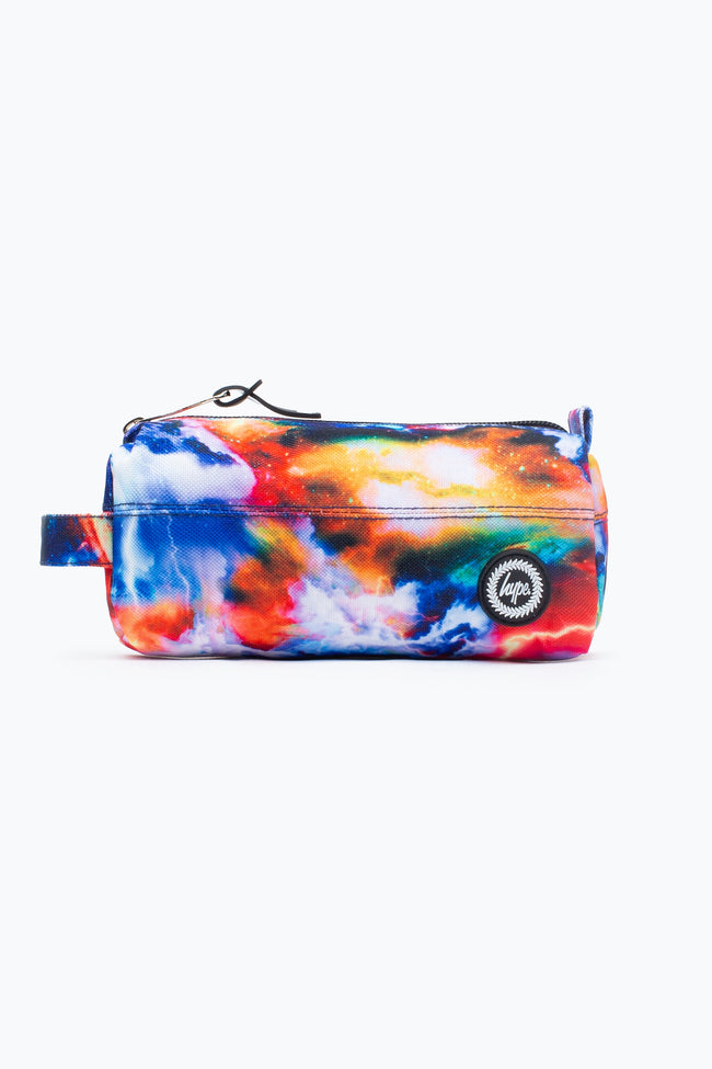 HYPE BLUE & ORANGE LIGHTNING GALAXY PENCIL CASE