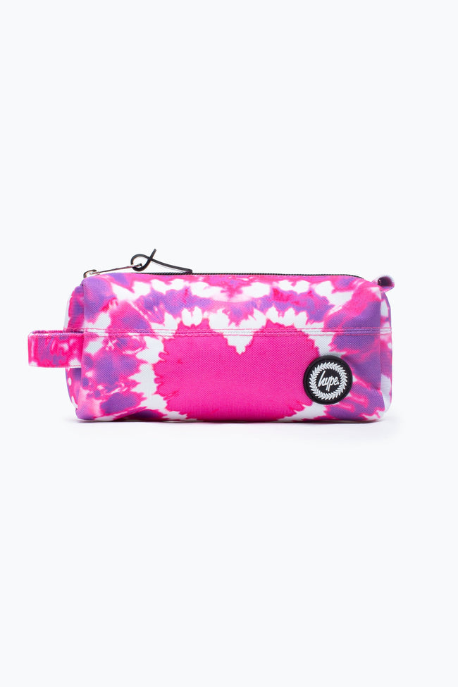 HYPE PINK HEART HIPPY TIE DYE PENCIL CASE