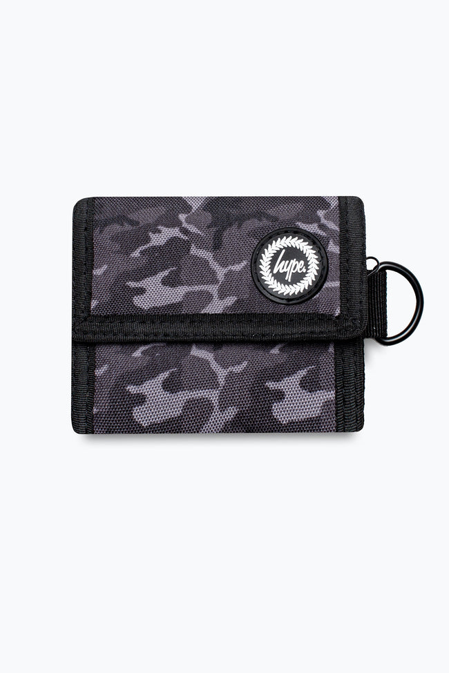 HYPE BLACK & GREY MONO CAMO WALLET