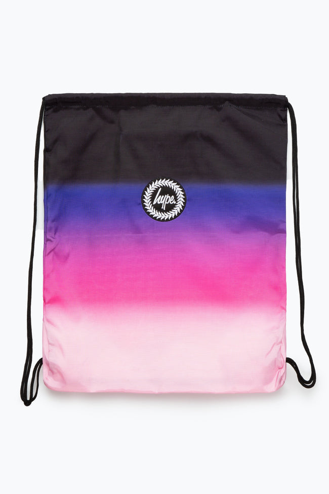 HYPE BLACK PINK & PURPLE GRADIENT DRAWSTRING BAG