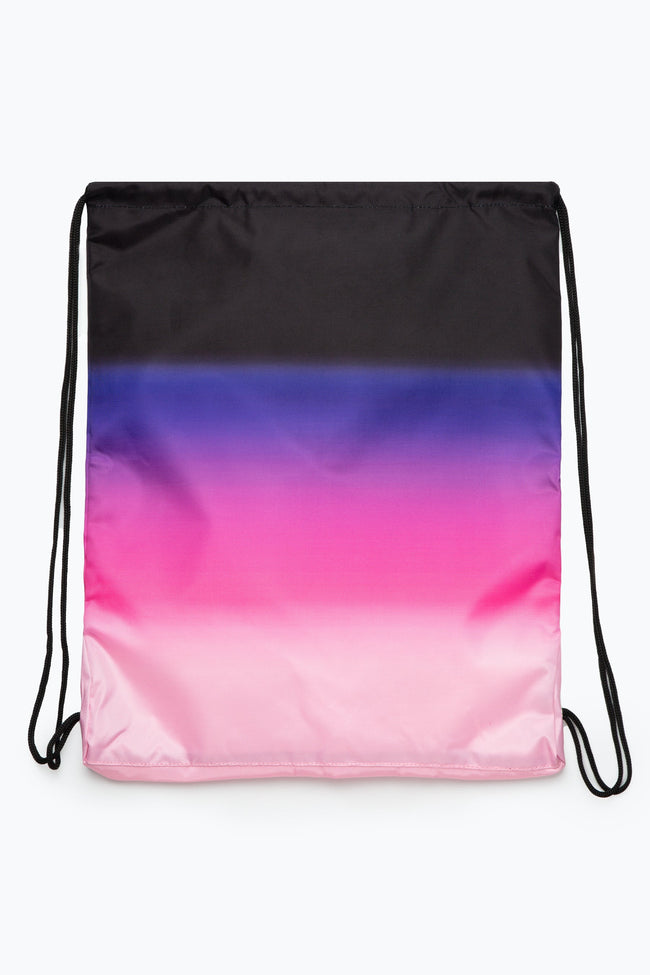 HYPE BLACK PINK & PURPLE GRADIENT DRAWSTRING BAG