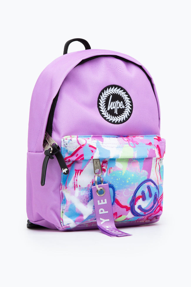 HYPE LILAC GRAFFITI MINI BACKPACK