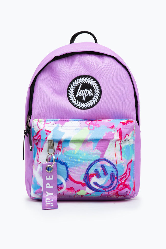 HYPE LILAC GRAFFITI MINI BACKPACK