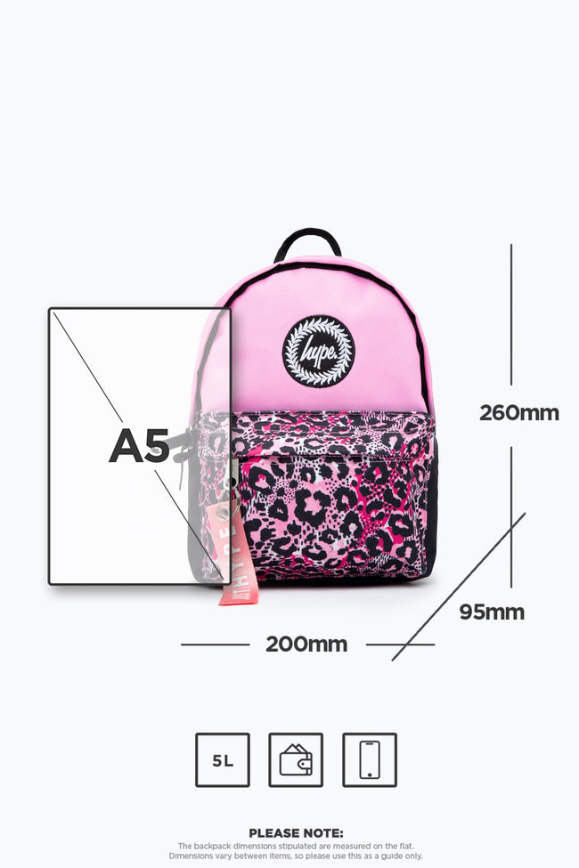 HYPE PINK & BLACK ANIMAL POCKET MINI BACKPACK