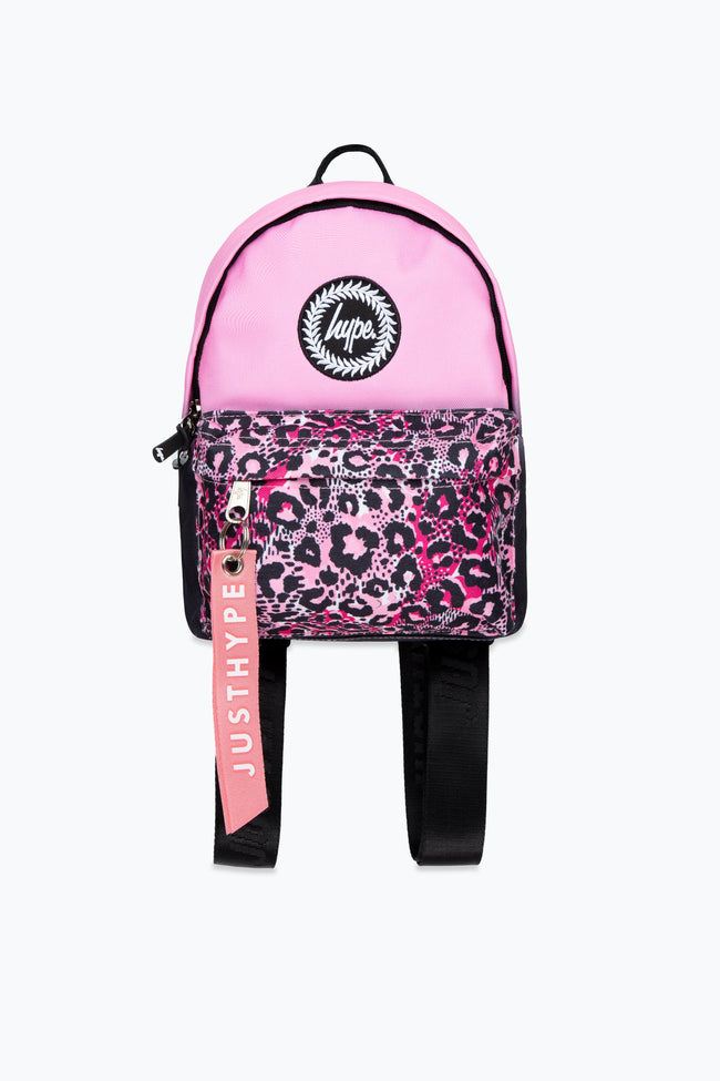 HYPE PINK & BLACK ANIMAL POCKET MINI BACKPACK