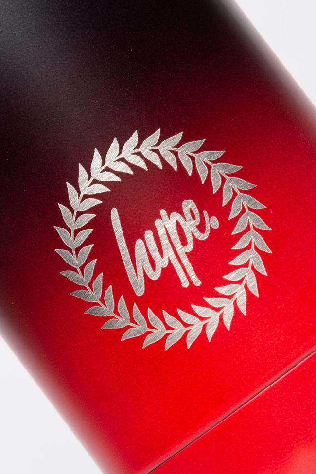 HYPE BLACK & RED GRADIENT METAL WATER BOTTLE