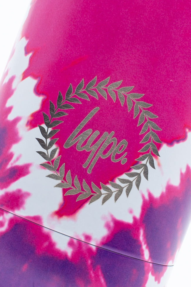 HYPE PINK HEART HIPPY TIE DYE METAL WATER BOTTLE