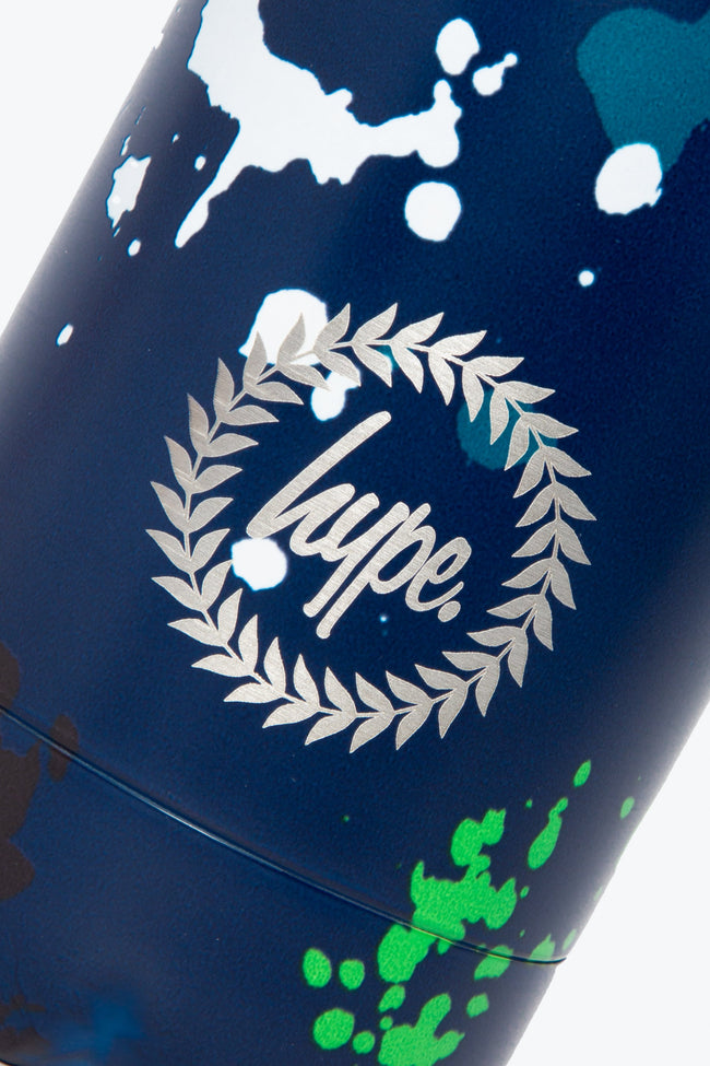 HYPE BLUE GREEN WHITE LARGE SPLAT METAL WATER BOTTLE