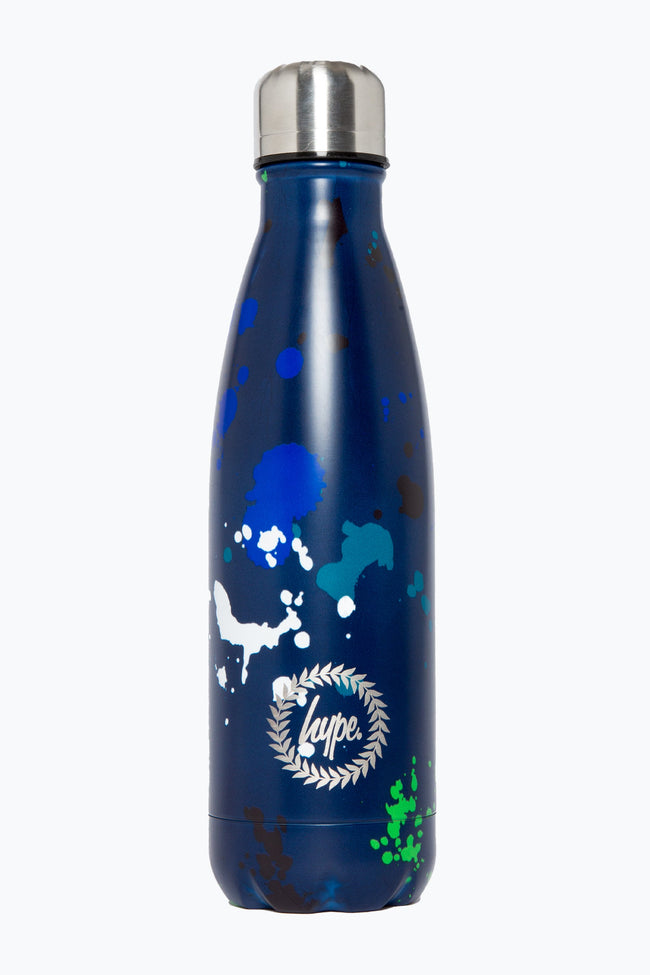 HYPE BLUE GREEN WHITE LARGE SPLAT METAL WATER BOTTLE