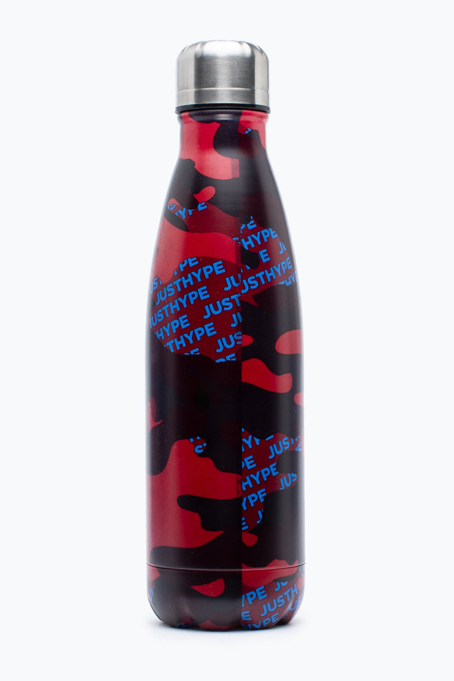 HYPE BURGUNDY & BLUE LOGO CAMO METAL WATER BOTTLE