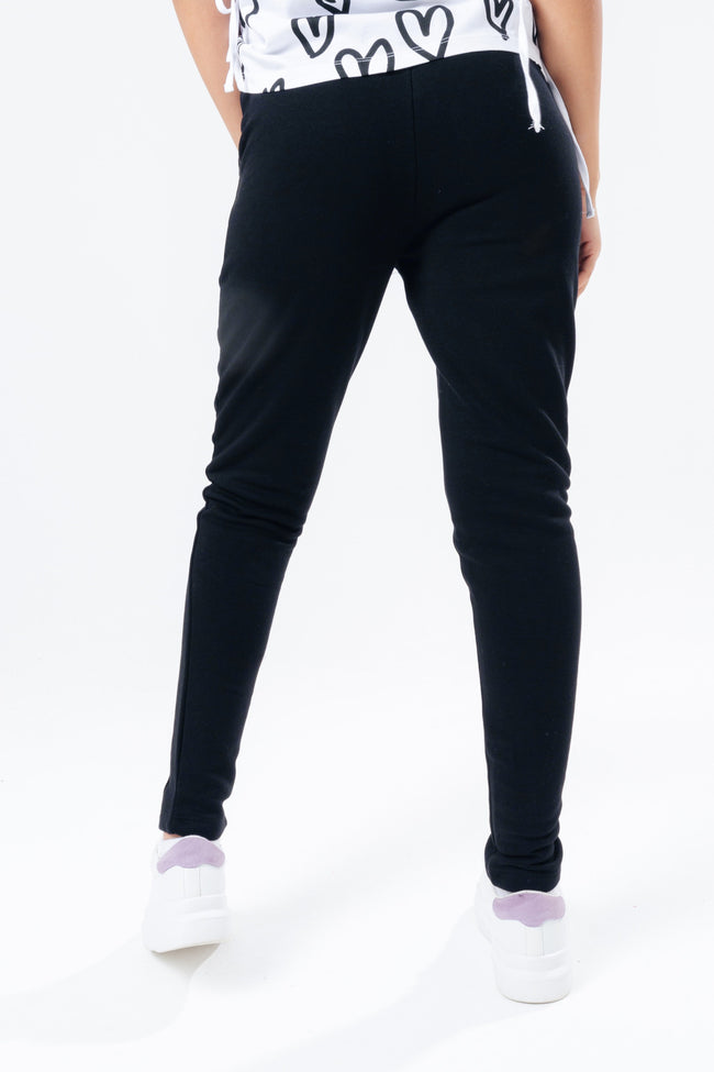 HYPE BLACK FRONT PLEAT DETAIL WOMEN'S JOGGERS