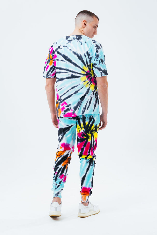 HYPE MULTI TIE DYE SCRIBBLE LOGO MEN'S OVERSIZED T-SHIRT