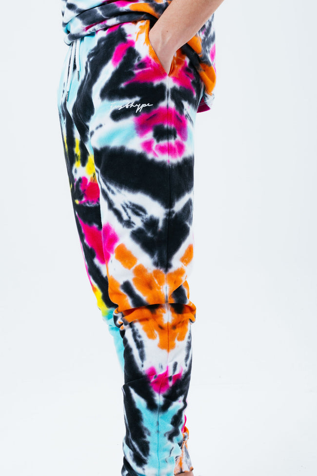 HYPE MULTI TIE DYE SCRIBBLE LOGO MEN'S JOGGERS