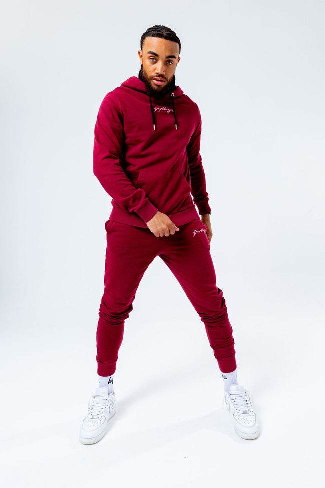 HYPE BURGUNDY ACID WASH MEN'S JOGGERS