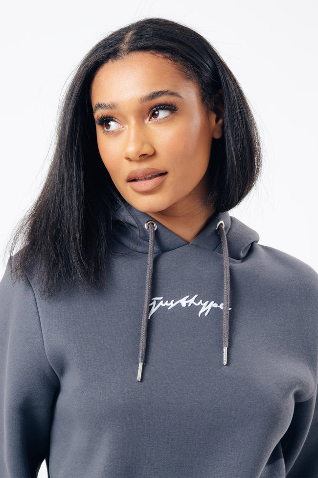 HYPE SLATE SCRIBBLE LOGO WOMEN'S PULLOVER HOODIE