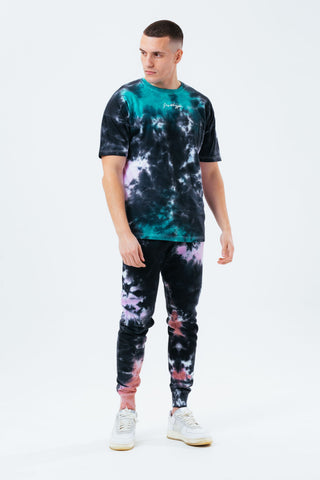 HYPE MULTI ACID WASH SCRIBBLE LOGO MEN'S OVERSIZED T-SHIRT