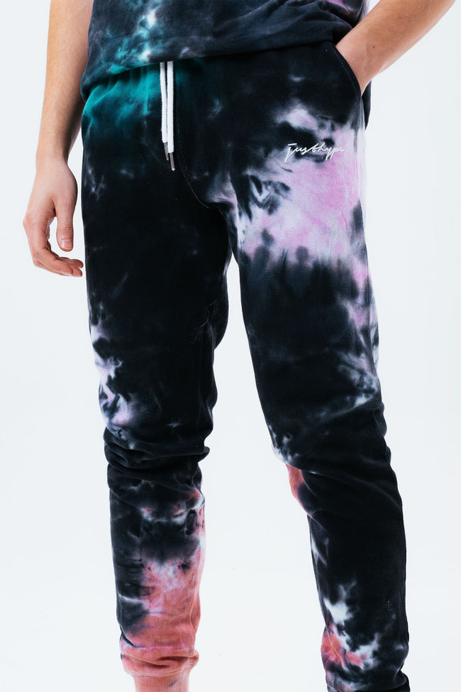 HYPE MULTI ACID WASH SCRIBBLE LOGO MEN'S JOGGERS