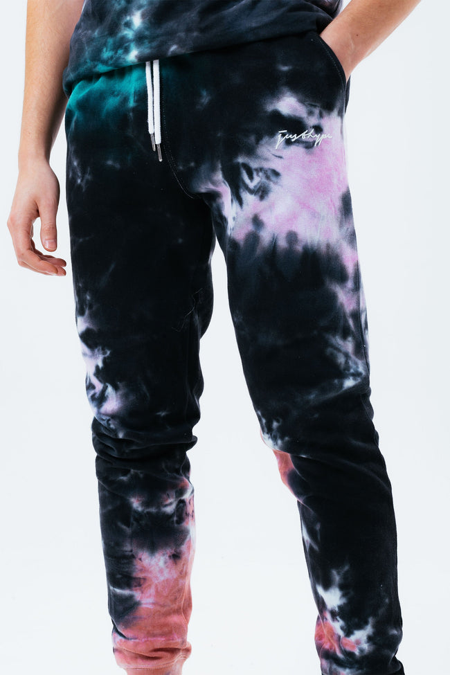 HYPE MULTI ACID WASH SCRIBBLE LOGO MEN'S JOGGERS