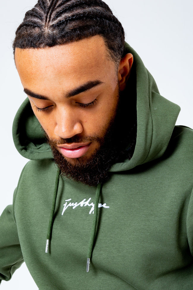 HYPE KHAKI SCRIBBLE LOGO MEN'S PULLOVER HOODIE