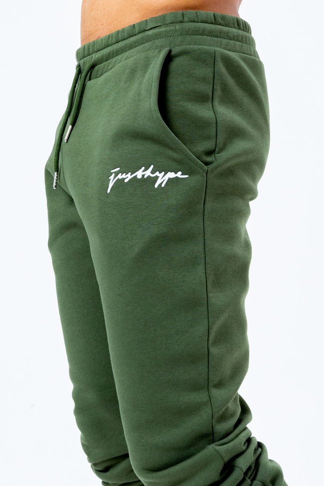 HYPE KHAKI SCRIBBLE LOGO MEN'S JOGGERS