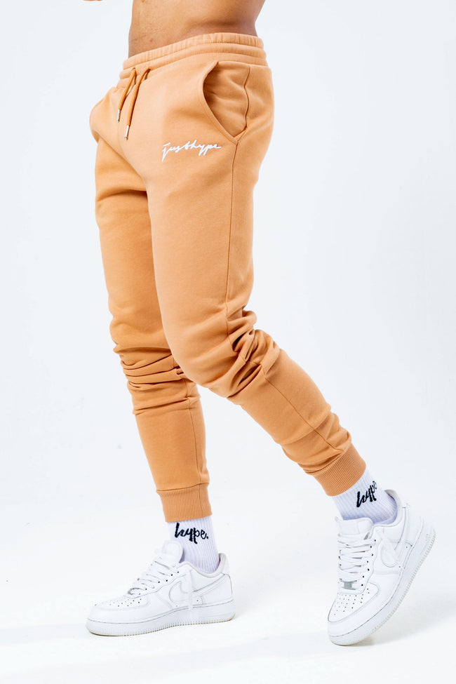 HYPE BEIGE SCRIBBLE LOGO MEN'S JOGGERS