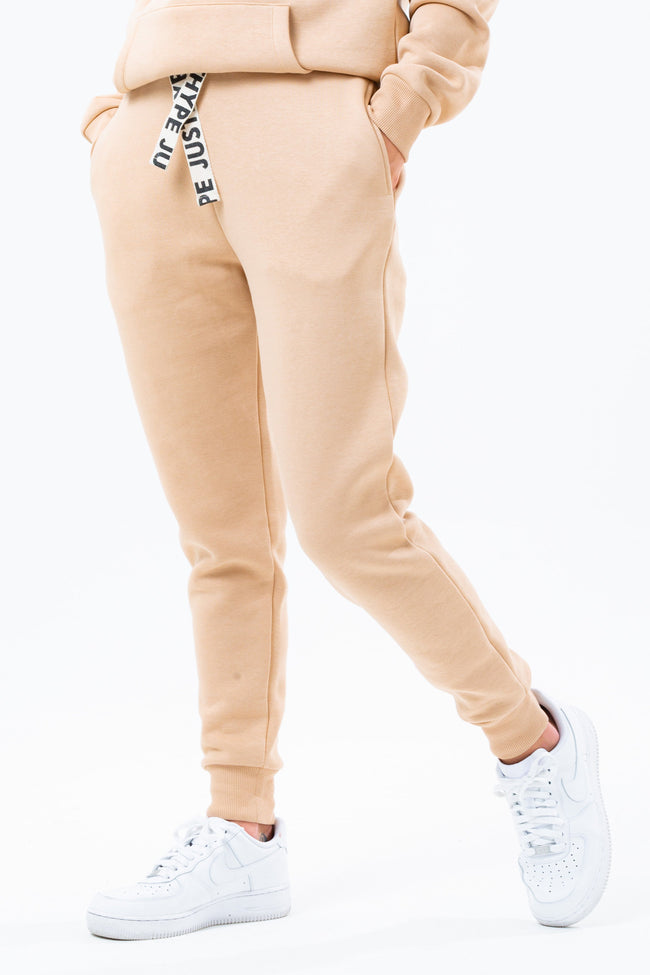 HYPE BEIGE DRAWSTRING WOMEN'S JOGGERS