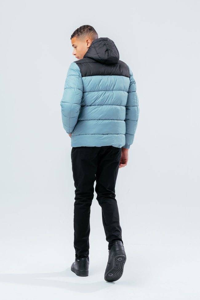 HYPE BLUE COLOUR BLOCK BOYS PUFFER JACKET