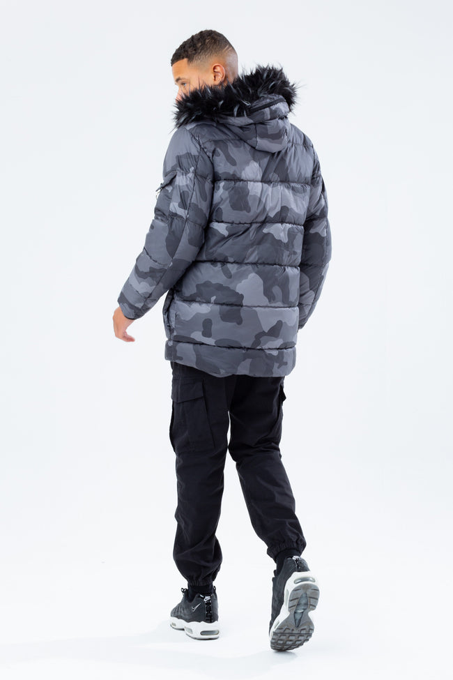 HYPE GREY CAMO KIDS EXPLORER CREST JACKET