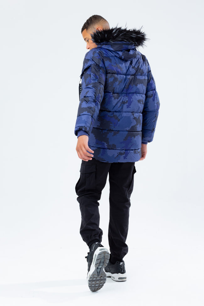 HYPE NAVY CAMO BOYS EXPLORER CREST JACKET