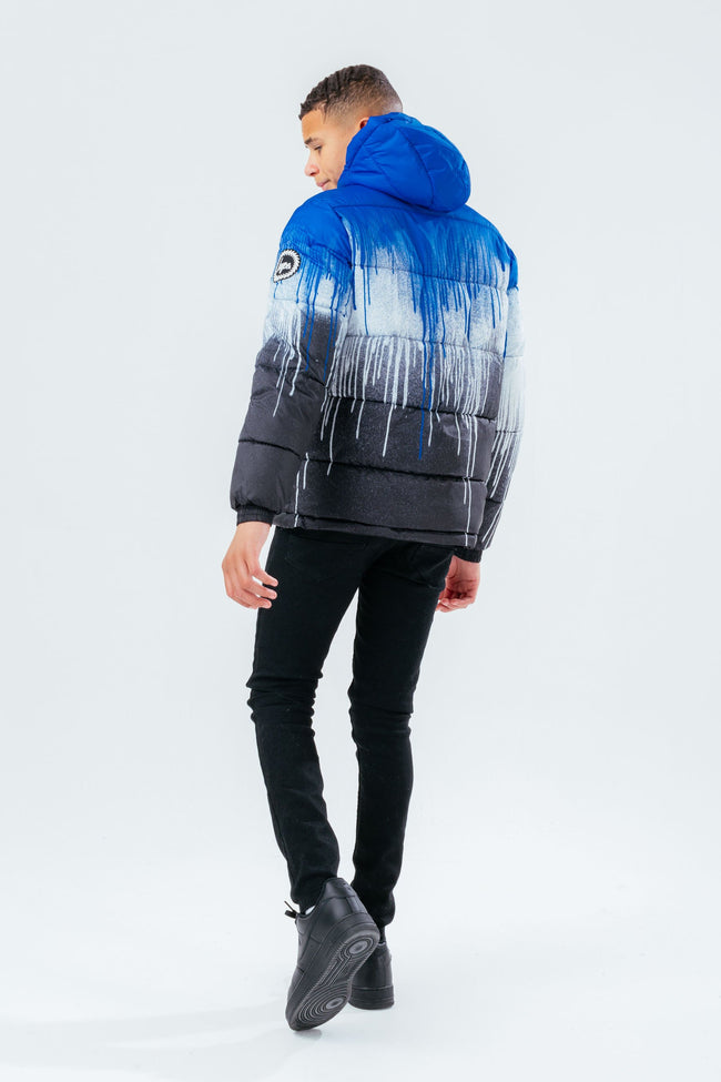 HYPE BLUE DRIP KIDS PUFFER JACKET