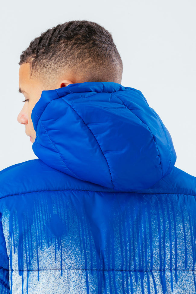 HYPE BLUE DRIP KIDS PUFFER JACKET