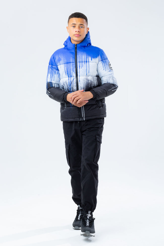 HYPE BLUE DRIP KIDS PUFFER JACKET