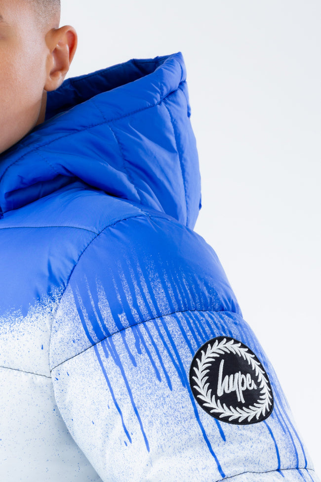 HYPE BLUE DRIP KIDS PUFFER JACKET